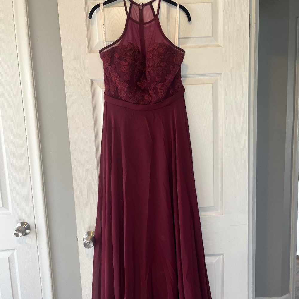 Azazie Bridesmaid Dress, Wine